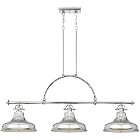 Elstead Emery - Lustre à 3 ampoules à suspension argenté, E27 (1/5)