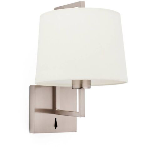 Faro FRAME Nickel mat, applique murale avec abat-jour beige (1/5)