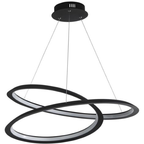 Suspension lampe de salle à manger LED dimmable aluminium noir opale (1/3)