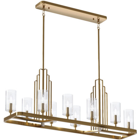 Elstead Kichler Kimrose Bar Suspension Plafonnier Laiton Naturel Brossé (1/5)