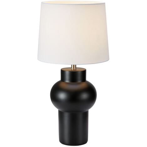 Markslojd SHAPE Lampe de table 1 lumière noire avec abat-jour blanc (1/2)