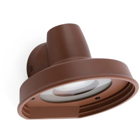Faro Barcelona – Applique murale extérieure marron IP44 – Aluminium – 1 ampoule GU10 – Projection 13,3 cm – Diamètre 14,4 cm – Hauteur 9,6 cm (1/6)