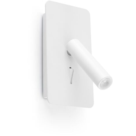 Faro Barcelona – Applique murale LED minimaliste 3W – Interrupteur intégré – Température couleur 3000K – Dimensions L 14 cm, H 17 cm, P 9,5 cm