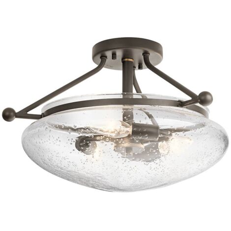 Belle Kichler Semi-plafonnier à 3 lampes, bronze ancien (1/4)