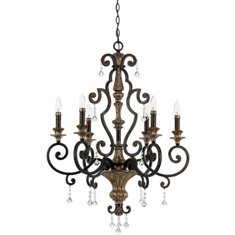 Elstead Marquette - Lustre à 6 ampoules au fini bronze antique, E14 (1/5)