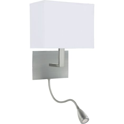 Searchlight - Applique murale intérieure Dual Flexi Arm à 1 lumière, argent satiné, E27 (1/3)