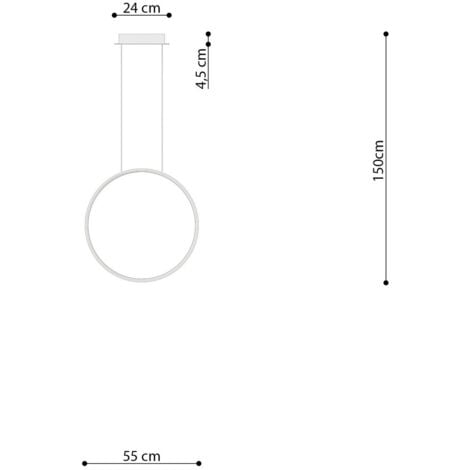 Sollux Lighting Rio Plafonnier suspendu cercle LED intégré, blanc, 3000K, 3870lm