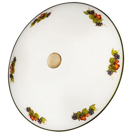 Kolarz NONNA - Plafonnier affleurant à motifs en verre de style cottage, laiton antique, 2x E14 (1/3)