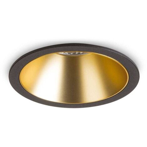 Ideal Lux – Spot encastrable LED 1 lumière or noir – Aluminium – IP20 – 12W – Pour intérieur moderne – Diamètre 8,5 cm – Hauteur 8 cm