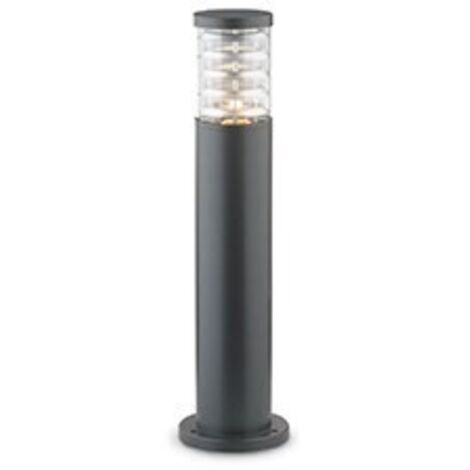 Ideal Lux – Borne d'extérieur courte 1 lumière E27 – Finition anthracite – IP44 – Hauteur 60,5 cm – Corps en aluminium moulé (1/5)