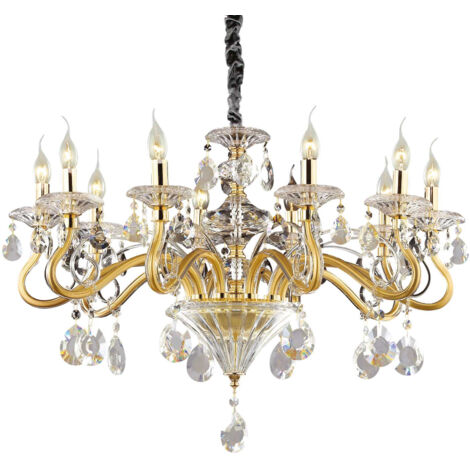 Ideal Lux Negresco - Lustre à 10 ampoules au fini doré, E14 (1/2)