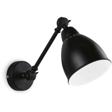 Ideal Lux Newton - Applique murale d'intérieur réglable à 1 lumière, noir mat, E27 (1/2)