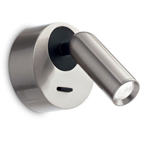 Liseuse ronde décorative à DEL nickel, 3000K 3,5W (1/2)