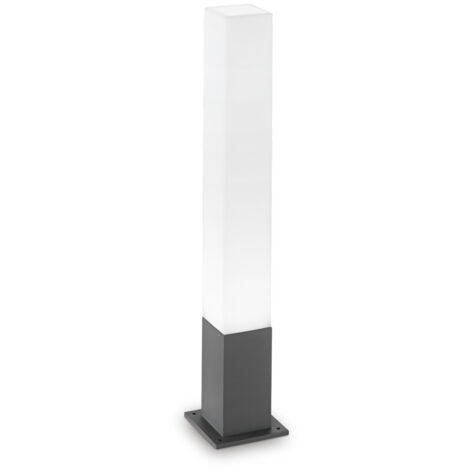 Ideal Lux Edo Outdoor - Borne d'extérieur carrée à 1 ampoule anthracite IP44