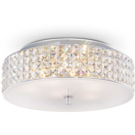 Ideal Lux Roma - Plafonnier affleurant moyen à 6 ampoules, chrome, G9 (1/2)