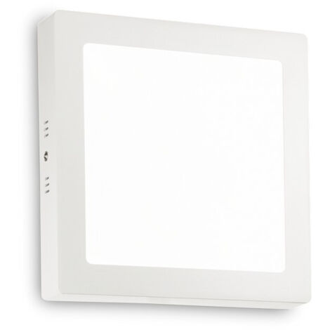 Ideal Lux Universal - Plafonnier d'intérieur carré moyen à DEL à 1 lumière, blanc (1/2)