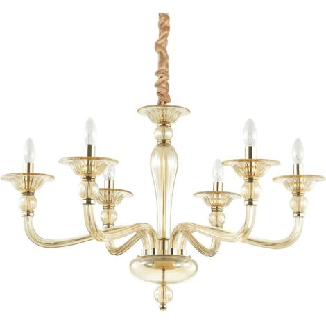 Ideal Lux Danieli - Suspension à 6 ampoules ambre, E14 (1/2)