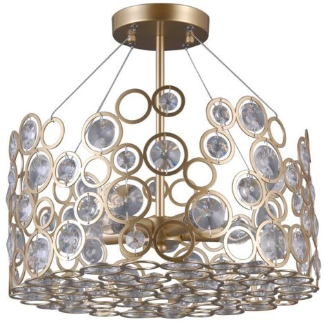 Italux Nardo - Plafonnier Moderne Encastré Doré Champagne 5 Lumière, E14 (1/2)