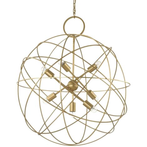 Ideal Lux Konse - Pendentif de plafond sphérique à 7 ampoules or (1/2)