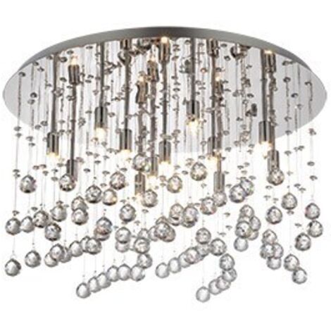 Ideal Lux Moonlight - Grand plafonnier semi-affleurant à 12 ampoules, chrome, G9 (1/2)