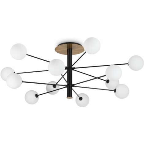 Ideal Lux COSMOPOLITAN Plafonnier semi-encastré à 12 bras multiples noir (1/2)