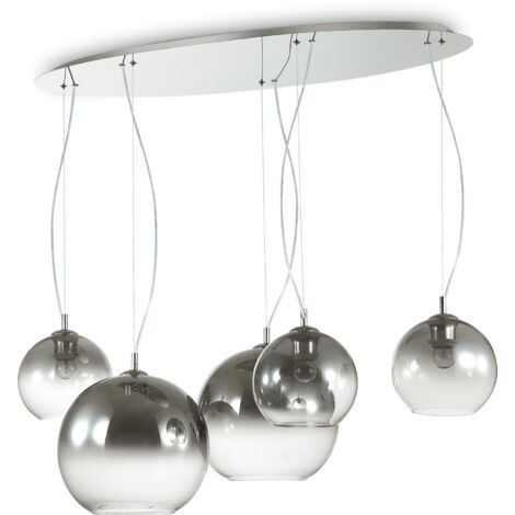 Ideal Lux Discovery Fade - Suspension à 5 ampoules au plafond, chrome, E27 (1/2)