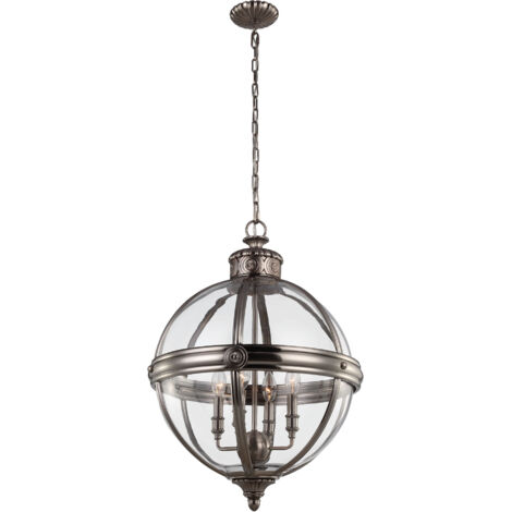 Elstead Adams - Suspension à 4 ampoules au plafond, nickel antique, E14 (1/5)