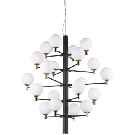 Ideal Lux Copernico - Plafonnier à 20 ampoules à bras multiples, noir, G9 (1/2)