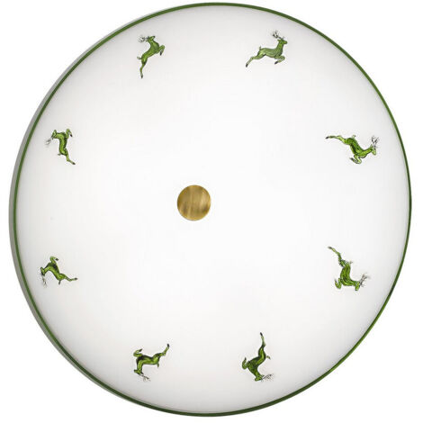 Kolarz NONNA - Plafonnier affleurant à motifs en verre de style cottage, laiton antique, 4x E27 (1/3)