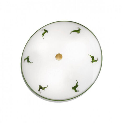 Kolarz NONNA - Plafonnier affleurant à motifs en verre de style cottage en laiton antique, 3x E27 (1/4)