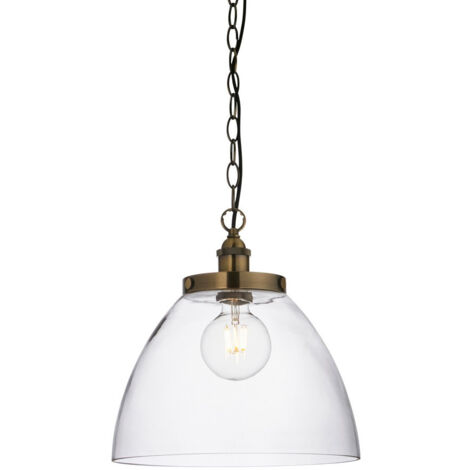 Endon Hansen Grand Suspension de plafond en forme de dôme en laiton antique