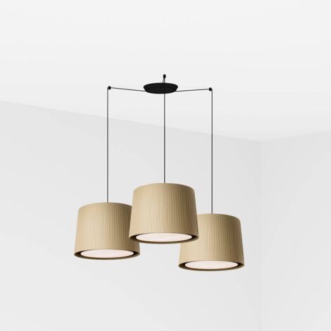 Faro SAMBA - Lampe suspendue triple cylindrique en grappe noire, E27 (1/3)