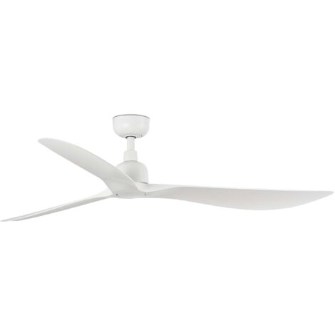 Faro Outwood Grand ventilateur de plafond à 3 pales blanc mat IP44