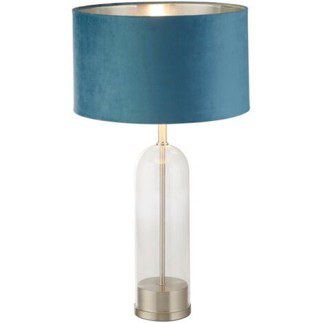 Abat-jour Downton Abbey Bleu Sarcelle - Tissu, Style Période, Pour Lampe E27