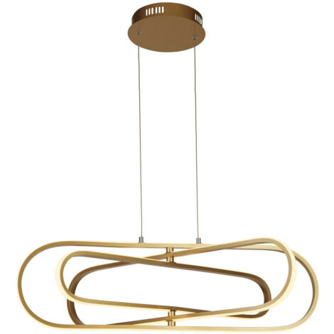 Suspension lumineuse design lampe de salle à manger LED aluminium or opale blanc orientable CCT (1/5)
