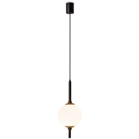 Maytoni The Sixth Sense Plafonnier suspendu moderne en forme de globe noir, 3 000 K, 500 lm, abat-jour blanc (1/5)