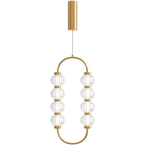 Maytoni Amulet Oval Plafonnier suspendu moderne doré 3000 K 700 lm abat-jour en verre (1/5)