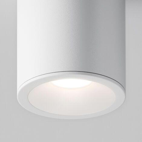 Spot Encastrable Maytoni Atom - Blanc - Dimmable - Réglable 25° - Aluminium - Pour Plafond - IP20 - Ampoule GU10 Incluse
