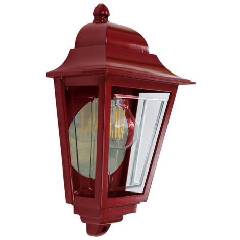 Elstead Deco Lane Lanterne Murale Demi-Extérieure 1 Lumière Rouge IP44 (1/5)