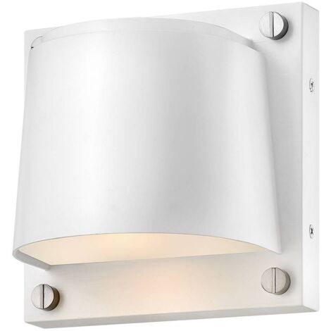 Elstead Scout Applique murale d'extérieur 1 lumière, petite, blanc satiné, IP44 (1/5)