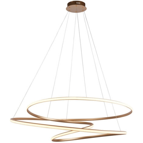Merano Imola Suspension Plafonnier Peinture Or Satiné & Silicone Blanc (1/5)