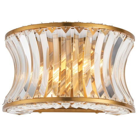 Merano Vittoria Applique Chaude Plaque En Laiton, Cristal Et Verre Clair (1/5)