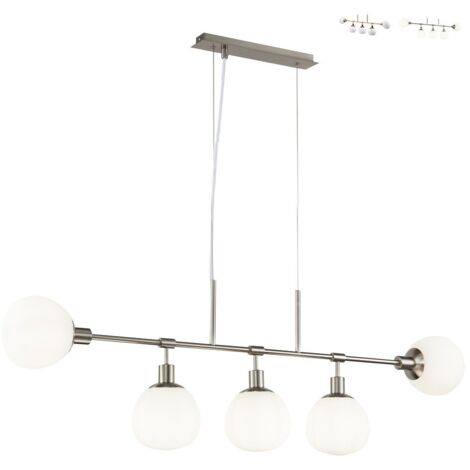 Erich Plafonnier Suspension Nickel, 5 Lumières, E14 (1/5)