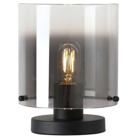 Searchlight Sweden Lampe de table à 1 lumière, métal noir mat avec verre ombré fumé (1/4)
