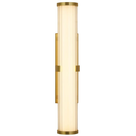 Searchlight Clamp Applique Murale en Métal Doré, Diffuseur Transparent et Opale Nervuré (1/4)