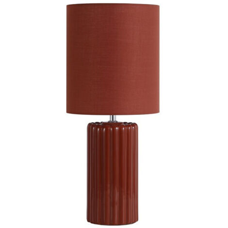 Searchlight Groove Lampe de table 1 lumière, orange brûlé avec abat-jour assorti (1/4)