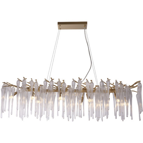 Searchlight Heritage Suspension de plafond à 10 lampes pour bar, métal doré et verre transparent (1/4)