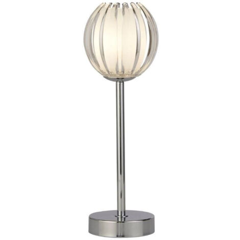 Searchlight Blossom Lampe de table 1 lumière, métal chromé, abat-jour en acrylique transparent (1/3)