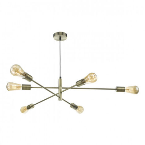 DAR ALANA - Suspension Laiton Antique, 6x E27 (1/4)