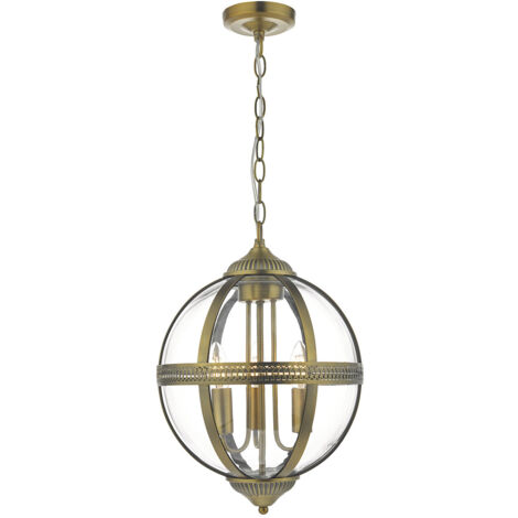 DAR VANESSA - Suspension Laiton Antique Et Clair, 3x E14 (1/4)